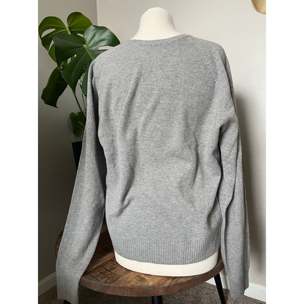 Vince gray cream color block cashmere wool sweater M